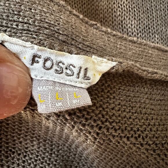 Vintage Fossil Olive Green Vest Button Up Sequin Festival Boho Indie Summer Fall - Picture 5 of 8